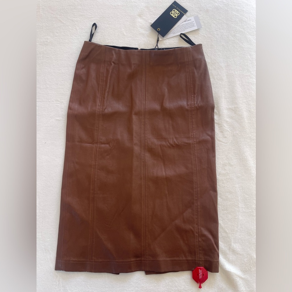 Bagatelle City Genuine Leather Pencil Skirt